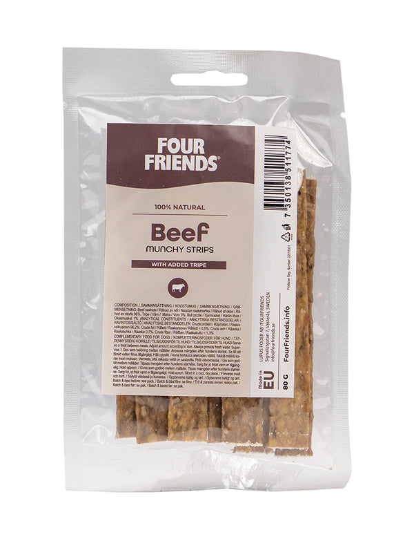 Four Friends Beef munchy strips with tripe 80g