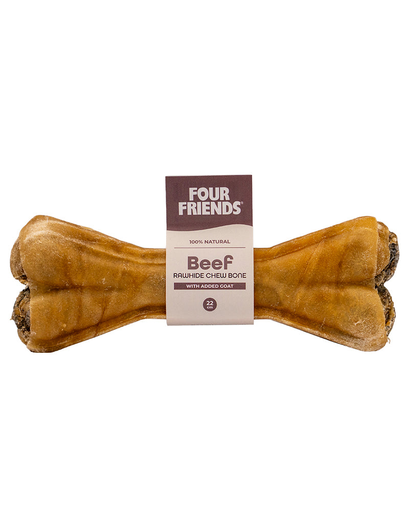 Four friends Natural Chews Beef rawhide chew bone with goat