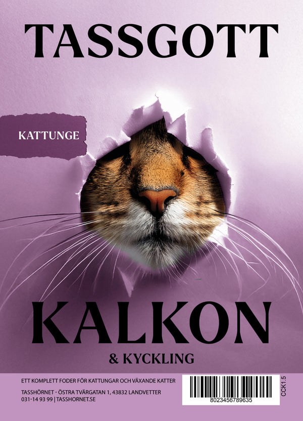 Tassgott Kalkon och kyckling för kattunge