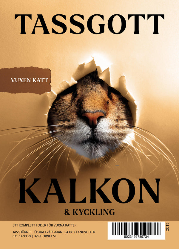Tassgott Kalkon och kyckling för vuxen katt