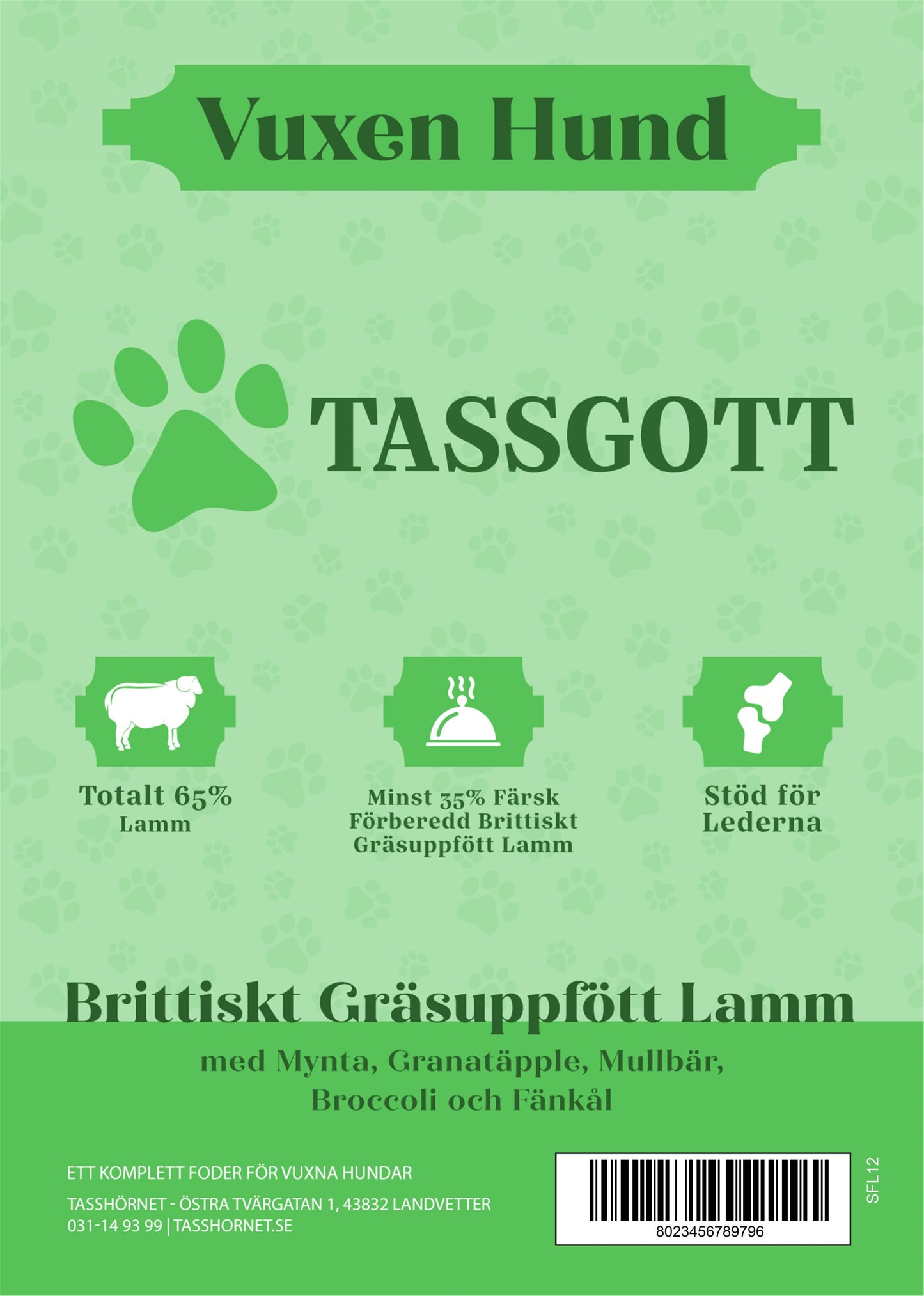 TASSGOTT BRITTISKT GRÄSUPPFÖTT LAMM